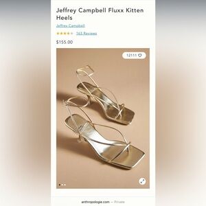 Jeffrey Campbell Fluxx Gold Kitten Heels